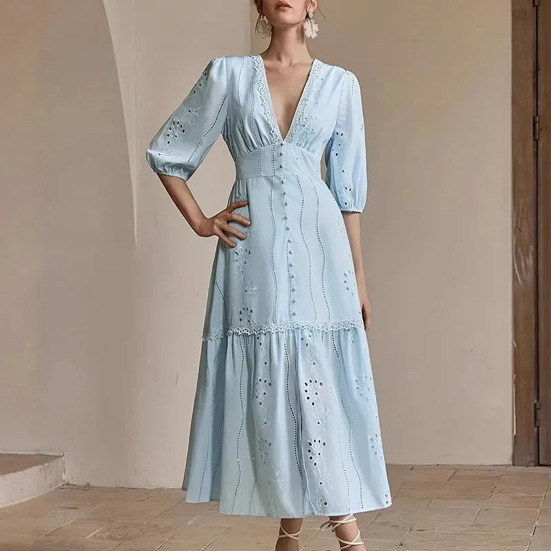 Ursule | Knife Pleat High Waist Maxi Dress