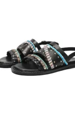 Isaline | Braided Cowhide Flat Sandals