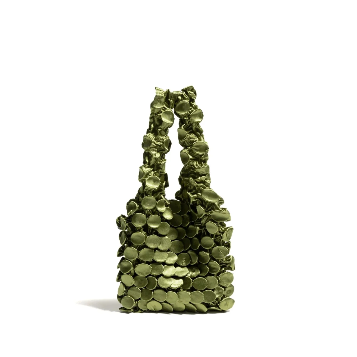 Ruched Bubble Tote, Long Shoulder Handles