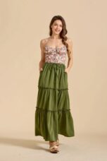 Vivian | 100% Cotton Drawstring Maxi Skirt