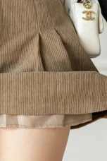 Gaetane | Pleated Corduroy Mini Skirt