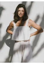 Olympie | Pleated Cotton Linen Culottes