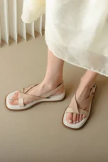 Maximilienne | Leather Low Platform Sandals
