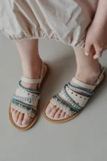 Isaline | Braided Cowhide Flat Sandals