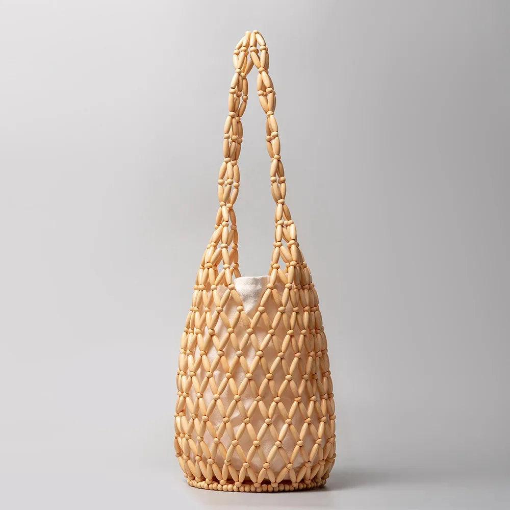 Beaded Open Net Tote, Lined