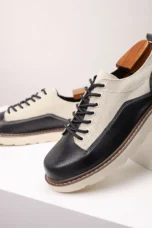 Célestin | Leather Canvas Lace-Up Sneakers