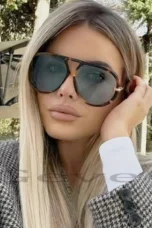Double Bridge Metal Aviator Sunglasses