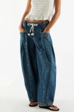 Julienne | Cotton Denim Drawstring Pants
