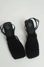 Alida | Braided Linen Square Toe Heels