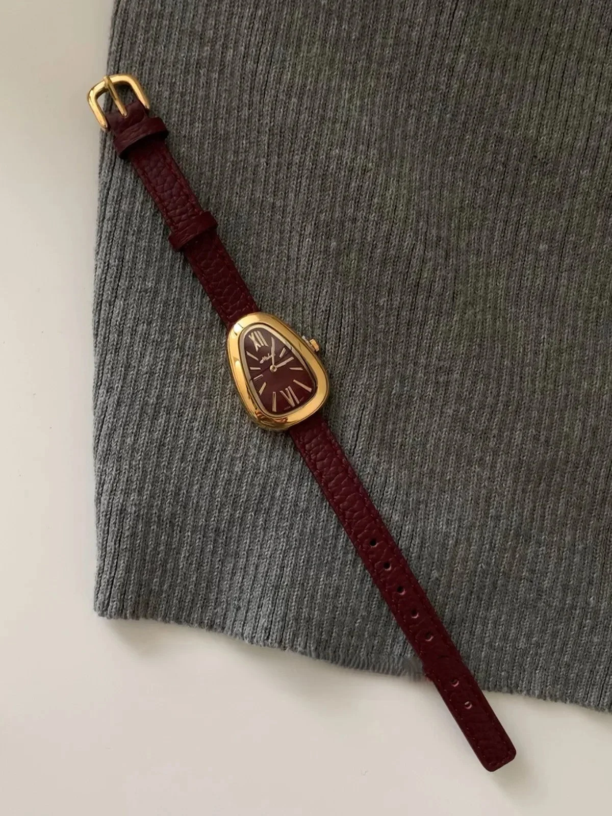 Brass Case Watch, Leather Strap