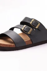 Helena | Nappa Leather Cork Base Slides