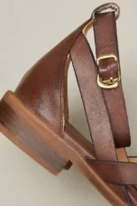 Nora | Woven Leather Ankle Buckle Sandals
