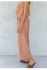 Olympie | Pleated Cotton Linen Culottes