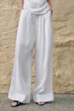 Valentina | Deep Pleated Linen Blend Pants