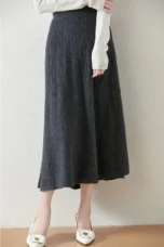 Olympia | Merino Wool Knit A-Line Skirt