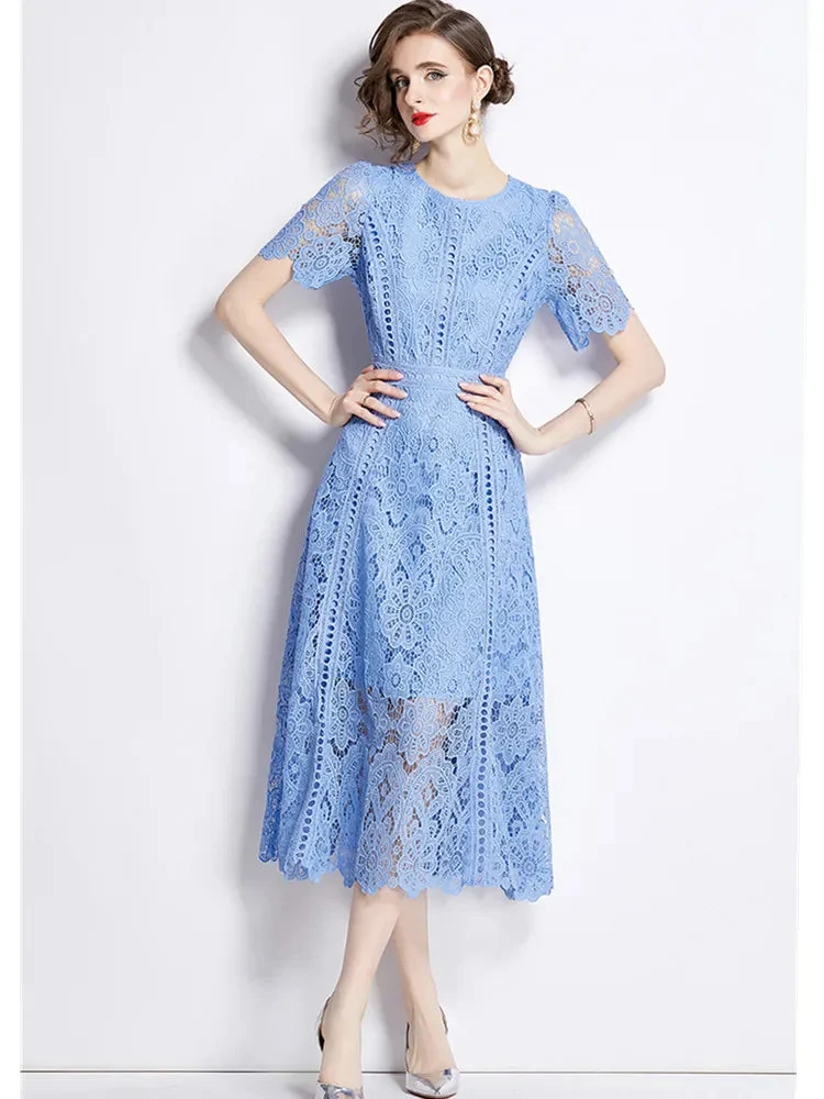 Méline | Cutwork Lace Midi Dress