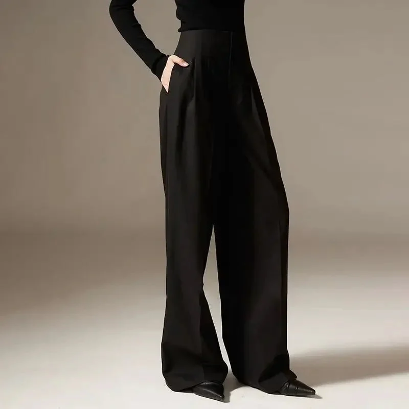 Octavie | Draped Cotton Wide Leg Trousers