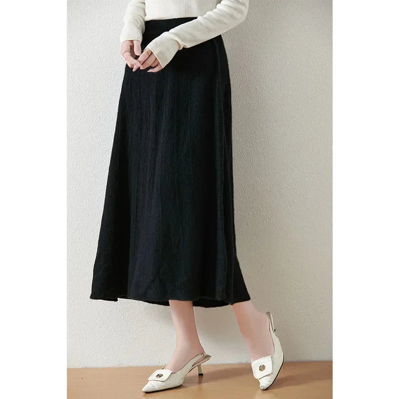 Olympia | Merino Wool Knit A-Line Skirt