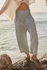 Palmyre | Curved Seam Cotton Linen Pants