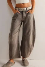 Malvine | Barrel Leg Cotton Denim Jeans