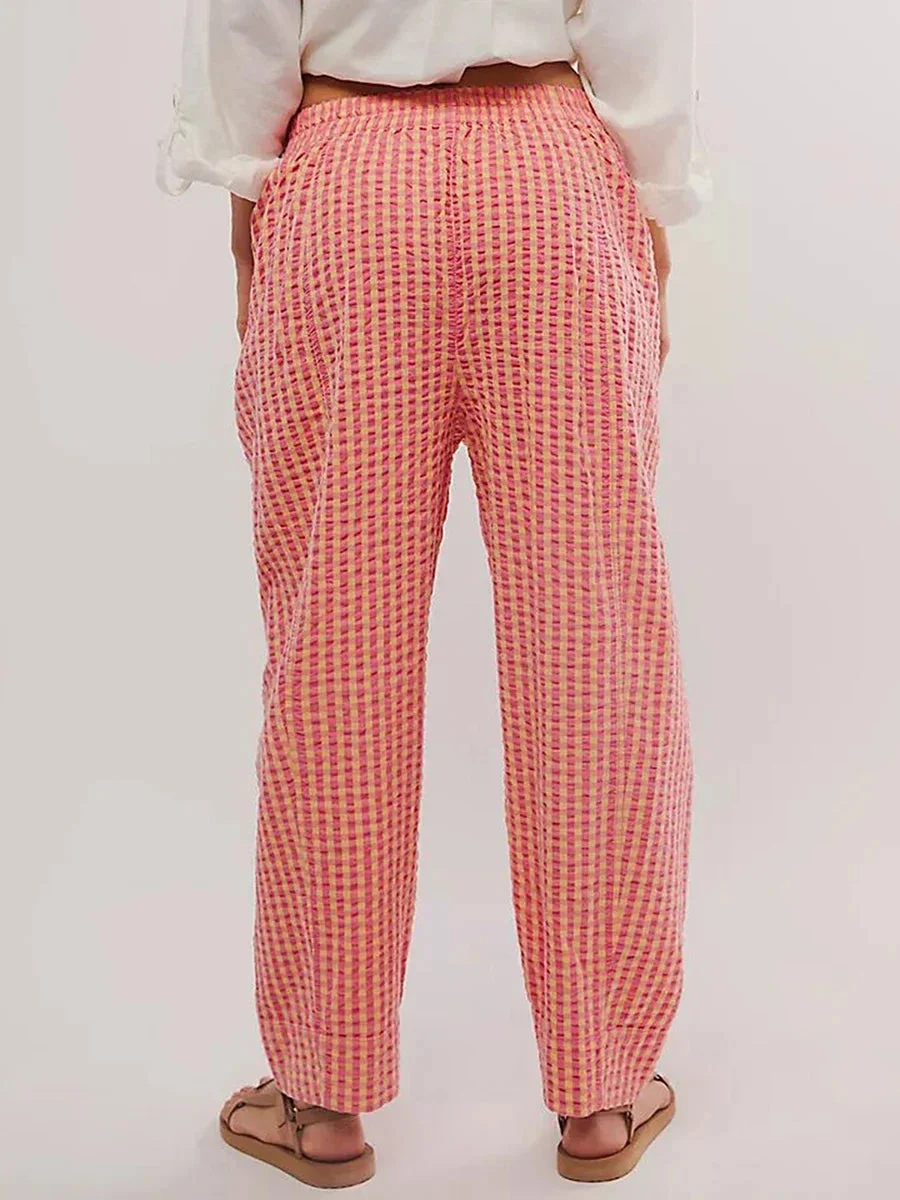 Hilda | Checked Elastic Waist Trousers