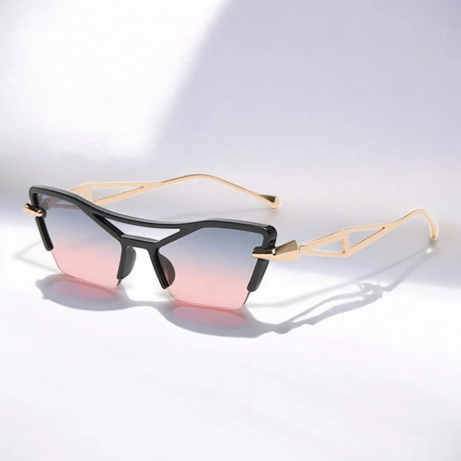 Angular Cutout Metal Sunglasses