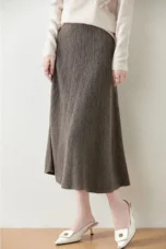 Olympia | Merino Wool Knit A-Line Skirt