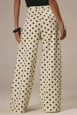 Paule | Polka Dot Cotton Wide Leg Trousers