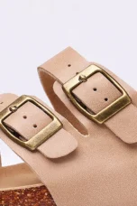 Helena | Nappa Leather Cork Base Slides