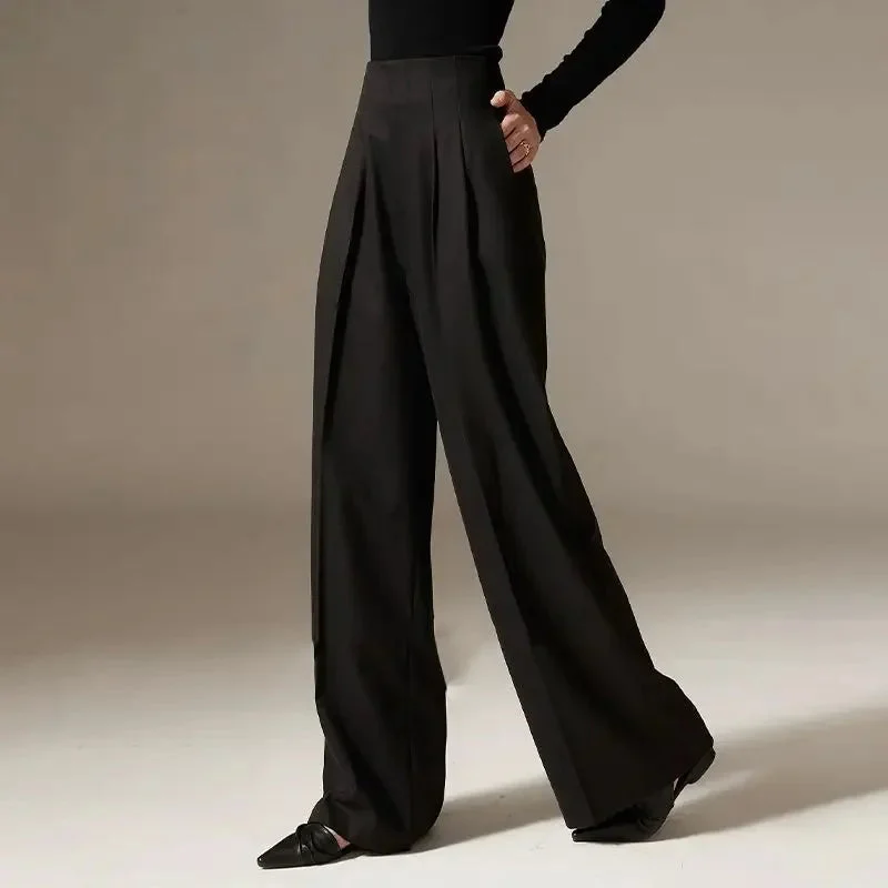 Octavie | Draped Cotton Wide Leg Trousers
