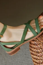 Nora | Woven Leather Ankle Buckle Sandals