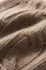 100% Cashmere Cable Knit Beanie