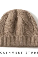 100% Cashmere Cable Knit Beanie