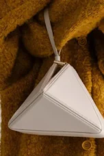Faceted Panel Structured Handbag