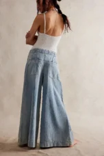 Lucia | Cotton Chambray Wide Leg Pants