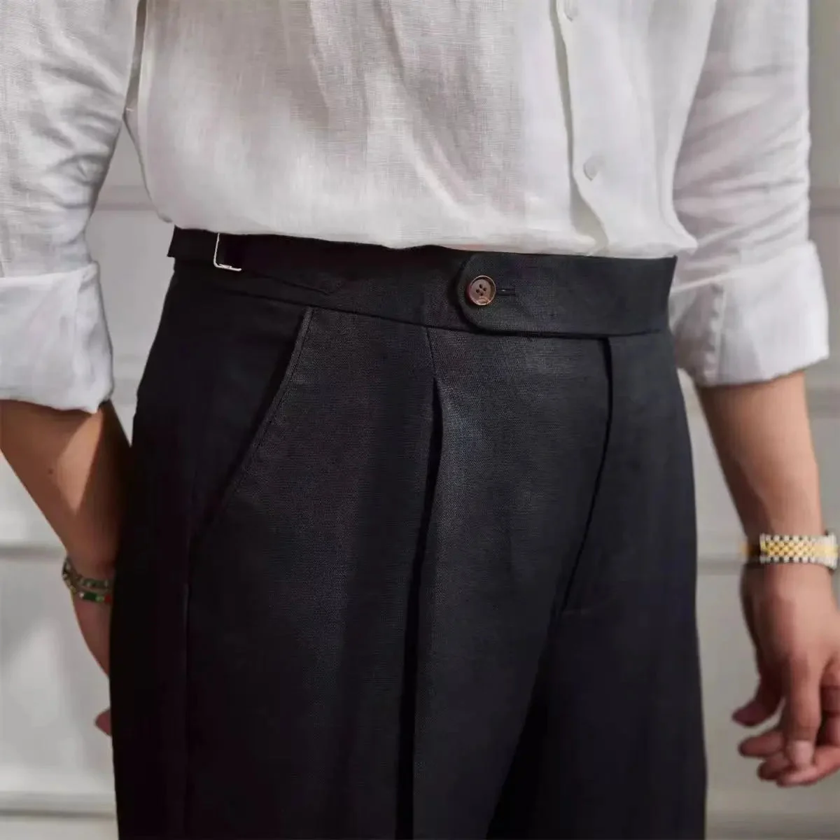 Mildred | 100% Linen High Waist Trousers