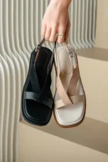 Maximilienne | Leather Low Platform Sandals