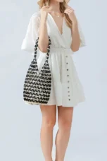 Beaded Open Net Tote, Lined