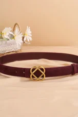 Suede Knot Buckle Belt, 2.8 cm Wide