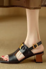 Hortensia | Chain Detail Block Heel Sandals