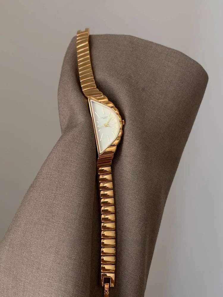 Asymmetric Gold-Tone Quartz Watch