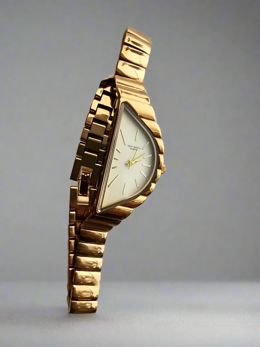 Asymmetric Gold-Tone Quartz Watch