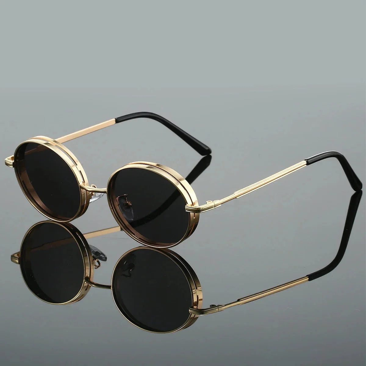 Oversized Sunglasses, Gold Metal Arms