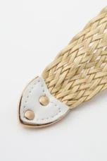 Woven Stretch Belt, Hooked Gold Buckle