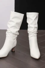 Agathe | Mid-Calf Slip-On Heel Boots