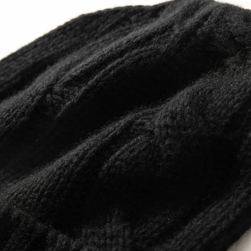 100% Cashmere Cable Knit Beanie