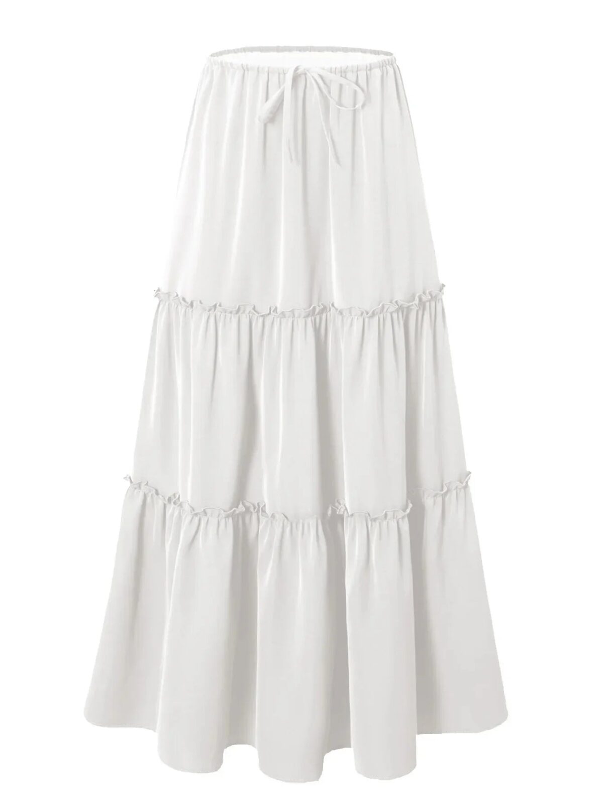 Vivian | 100% Cotton Drawstring Maxi Skirt