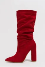 Therese | Pleated Suede Heel Boots
