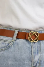 Suede Knot Buckle Belt, 2.8 cm Wide