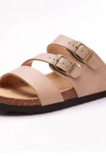 Helena | Nappa Leather Cork Base Slides